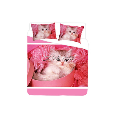 3D спално бельо - Розово коте